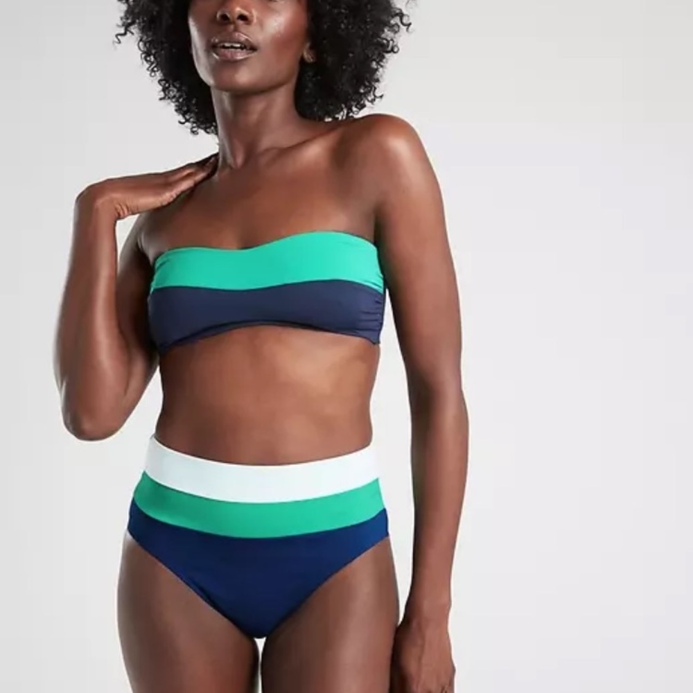 Athleta Chroma Bandeau Bikini Top High W Bottom - Picture 3 of 8